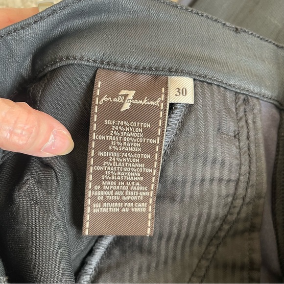 7 For All Mankind Black & Charcoal Contrast Zip Pants (Size‎ 30) - Picture 7 of 12